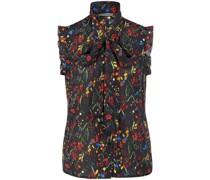 Ärmellose Bluse aus 100% Seide