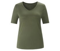 Shirt mit gerundetem V-Ausschnitt