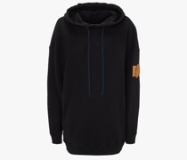 1 MONCLER X  HOODIE WITH LEATHER PATCH