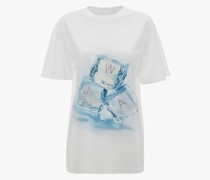 T-Shirt mit Eiswürfel-Print