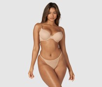 Sculpt Push-Up T-shirt BH und G-string/Slip Set - Honigfarbe
