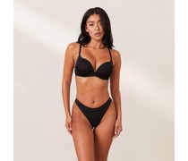Comfort Push-Up T-shirt BH & String Set - Schwarz