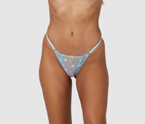 Sheer Floral String - Blau