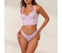 Sweet Longline BH & G-String Set - Florales Lila