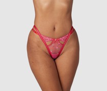 Blush Embroidered G-string - Heißes Rosa