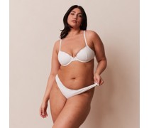 So Soft Ribbed T Shirt BH und String Set - Weiß