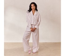 Breakfast Club Pyjama Hose - Weiß Muster