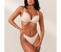 Comfort Push-Up T-shirt BH & String Set - Milchkaffee