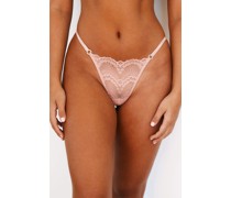 Lace Strappy Cheeky Slip - Rosa