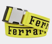 Jacquard-gürtel mit Ferrari-logo Unisex Gelb