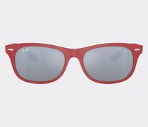 Ferrari Ray-ban Für Scuderia Ferrari Sonnenbrille 0rb4607m In Mattrot Mit Grünen Gläsern Mit Silberfarbener Verspiegelung  Rot