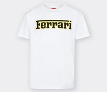 Ferrari T-shirt Aus Bio-baumwolle Mit Ferrari-logo  Weiß