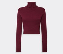 Ferrari Einfarbiger Pullover Aus Bio-kaschmir  Bordeaux
