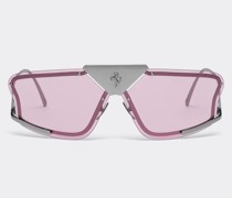 Ferrari Ferrari Sonnenbrille Mit Rosafarbenen Gläsern  Silber