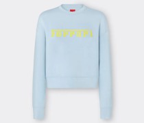 Ferrari Pullover Mit Ferrari-maxi-schriftzug In Kontrastoptik  Azurblau