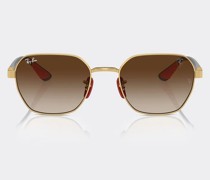 Ferrari Ray-ban Für Scuderia Ferrari Sonnenbrille 0rb3794m In Gold Mit Braunen Gläsern Mit Farbverlauf  Beige