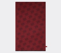 Doubleface-schal aus Kaschmir und Seide mit Ferrari-logo Als Allover-muster Unisex Bordeaux