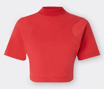 Ferrari Kurzes T-shirt Aus Einfarbigem Jersey  Rosso Corsa