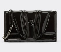 Tasche aus Lackleder mit Kette Unisex Schwarz