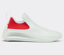 Ferrari Zweifarbiger Sneaker Aus Leder Und Neopren  Weiß
