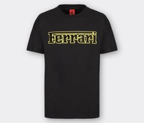 Ferrari T-shirt Aus Bio-baumwolle Mit Ferrari-logo  Schwarz