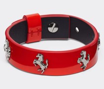 Ferrari Rotes Armband Aus Lackleder Mit Nieten  Rosso Dino
