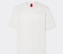 Ferrari T-shirt Aus Baumwolle Mit Ferrari-maxilogo  Optisch Weiss