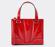 Mini-tasche aus Lackleder mit „cavallino Rampante“ Unisex Rot
