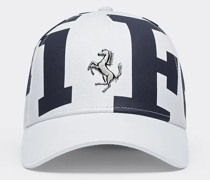 Ferrari Baseballcap Aus Baumwoll-twill Mit Ferrari-maxilogo  Weiß