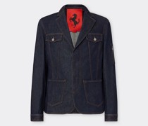 Ferrari Jacke Aus Dunklem Denim  Dunkelblau