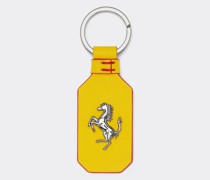 Ferrari Schlüsselanhänger Aus Leder Mit „cavallino Rampante“-emblem Gelb