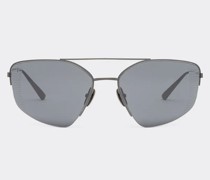 Ferrari Ferrari Sonnenbrille Aus Schwarzem Titan Mit Grauen Polarisierten Gläsern  Matt Black