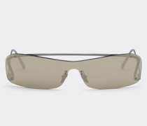 Ferrari Ferrari Sonnenbrille Mit Grauen, Silberfarben Verspiegelten Gläsern  Silber