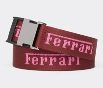 Ferrari Jacquard-gürtel Mit Ferrari-logo  Bordeaux