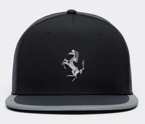 Ferrari Baseballkappe Mit Flachem Schirm Und „cavallino Rampante“-detail  Schwarz