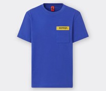 Ferrari T-shirt Aus Baumwolle Mit Ferrari-maxilogo  Pastellblau
