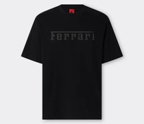 Ferrari T-shirt Aus Baumwolle Mit Ferrari-maxilogo  Schwarz