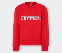 Ferrari Jungen-sweatshirt Aus Scuba Mit Ferrari-logo  Rosso Corsa