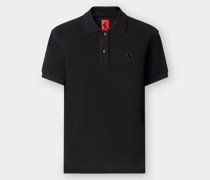 Einfarbiges Poloshirt aus Pikee Woman Schwarz