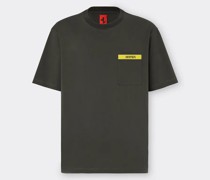 Ferrari T-shirt Aus Baumwolle Mit Kontrastierendem Detail  Military-grün