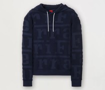 Sweatshirt In Frotteeoptik mit Ferrari-logo Als Allover-muster Unisex Navy Blu