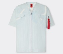 Ferrari Kurzärmeliges Baseballhemd Aus Baumwolle  Optisch Weiss