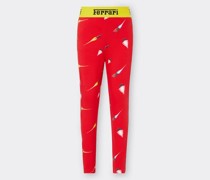 Ferrari Baumwoll-leggings Für Mädchen Mit Ferrari Cars-print  Rosso Corsa