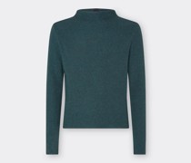 Ferrari Pullover Im Pilotenstil Aus Wolle, Kaschmir Und Baumwolle  Dark Green