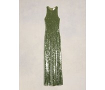 Langes besticktes Kleid Grün für Frauen