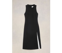 Tailliertes Kleid mit Schlitz Schwarz für Frauen