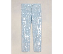 Bestickte Straight-Fit-Jeans Blau Unisex
