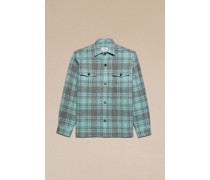 Oversize Overshirt mit Brusttaschen Blau Unisex