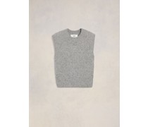 Ärmelloser Pullover mit Ami Stickerei Grau für Frauen