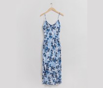 Midikleid mit Wasserfallausschnitt - Blau